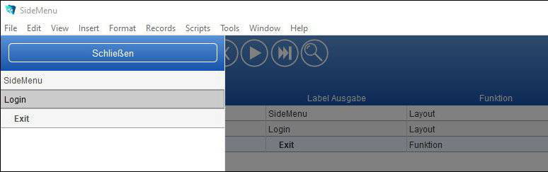 SideMenu - FileMaker Entwicklung